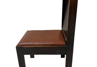 Art Deco Modernist Side Chair with Leather Seat, 1930s